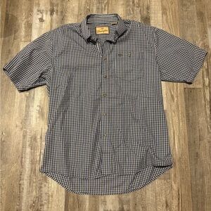 Wrangler Men's Navy Plaid Button-Down Shirt
